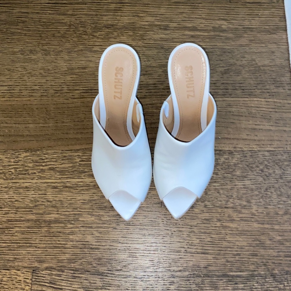 Schutz white heels size 6.5